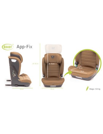 4 BABY autoiste APP-FIX XXIV 100-150 cm Mokka Suurus I