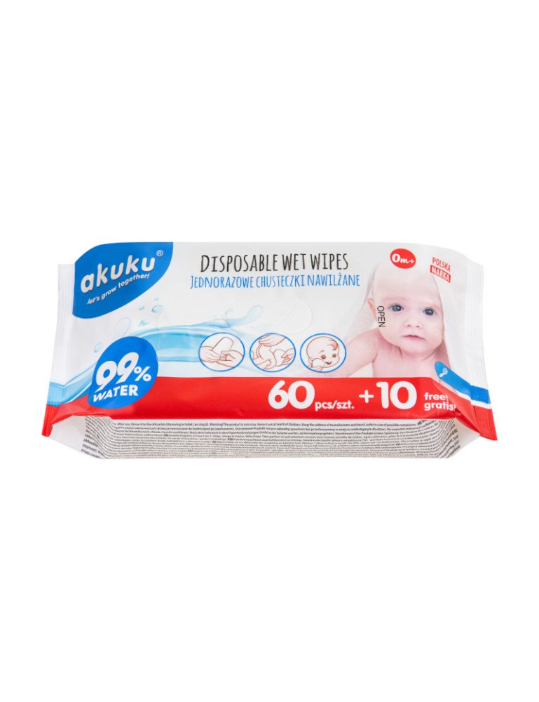 AKUKU A0031 Vienreizlietojamās mitrās salvetes 70 gab