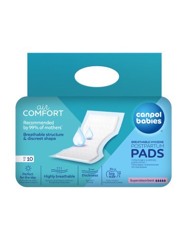 CANPOL 73/003 (opak.10szt.)Augstas absorbcijas pakāpes pēcdzemdību spilventiņi