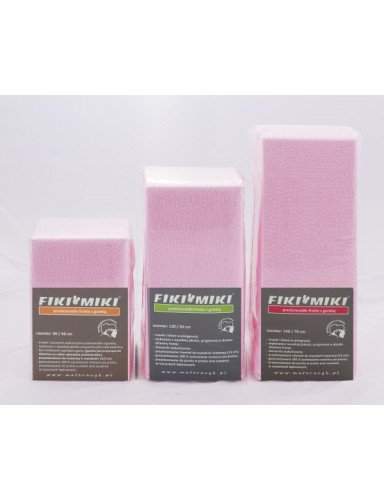 FIKI MIKI Frotē pārklājs ar elastīgo gumiju 140x70 Rozā krāsā