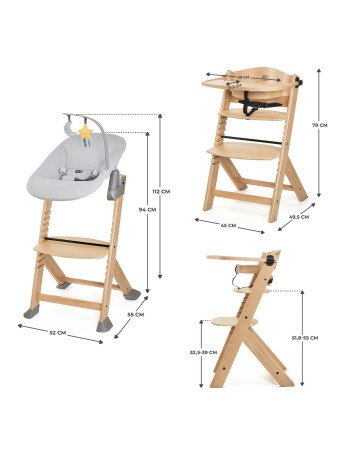 KINDERKRAFT Söötmistool ENOCK must + kiiktool CALMEE GREY