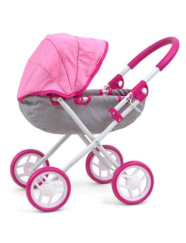 MILLY MALLY 2718 Dori Prestige rozā leļļu ratiņi